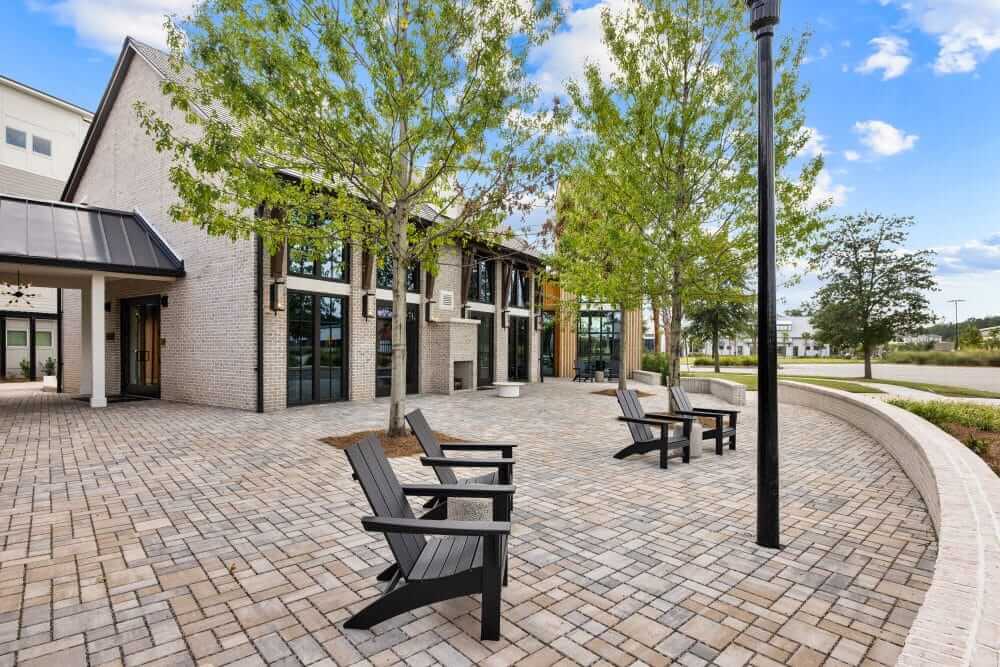 The outdoor lounge at our apartments for rent in Charleston, SC, featuring outdoor furniture.